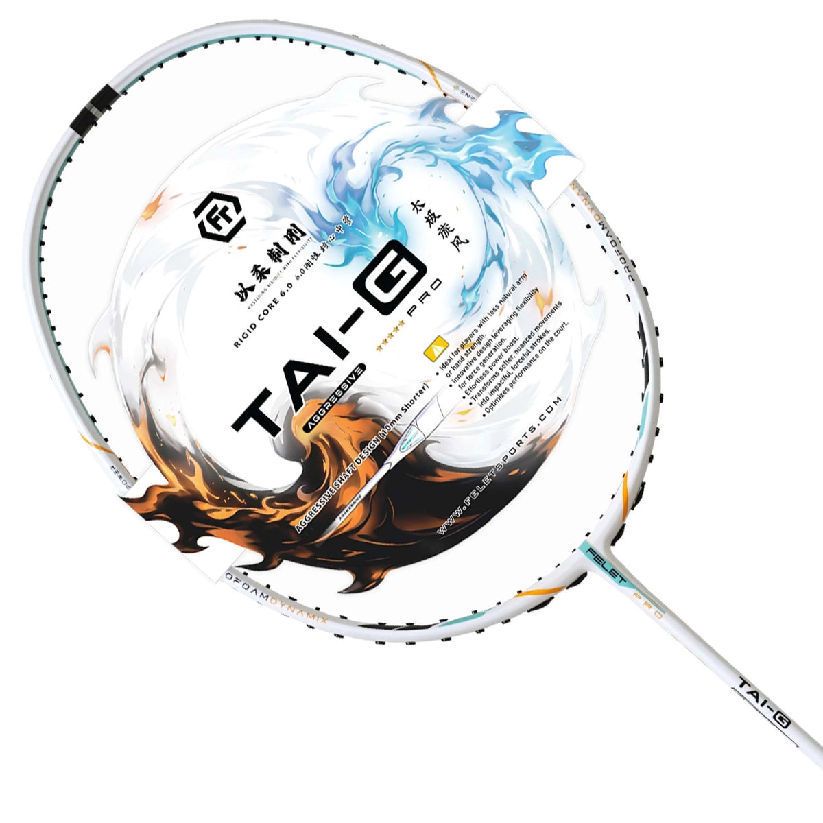 Felet Tai-G Aggressive White (4U) Badminton Racket