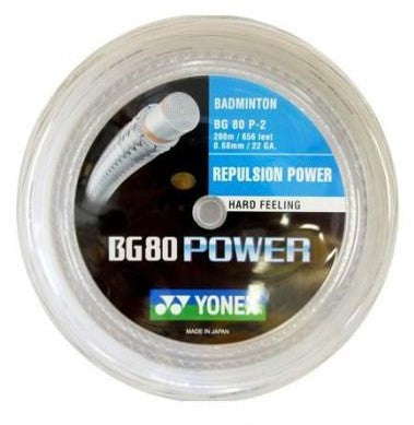 Yonex BG80 Power 200m Reel (White) Badminton String