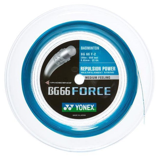 Yonex BG66 Force 200m Reel (Cyan) Badminton String