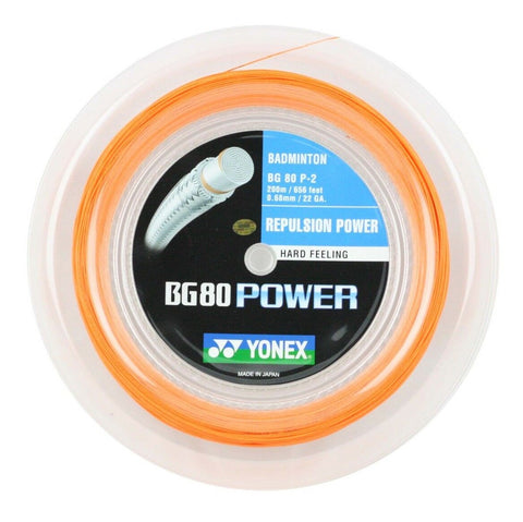 Yonex BG80 Power 200m Reel (Bright Orange) Badminton String