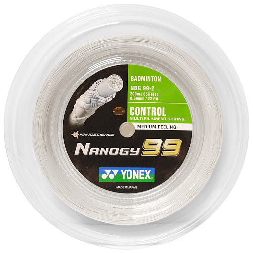 Yonex Nanogy 99 200m Reel (White) Badminton String